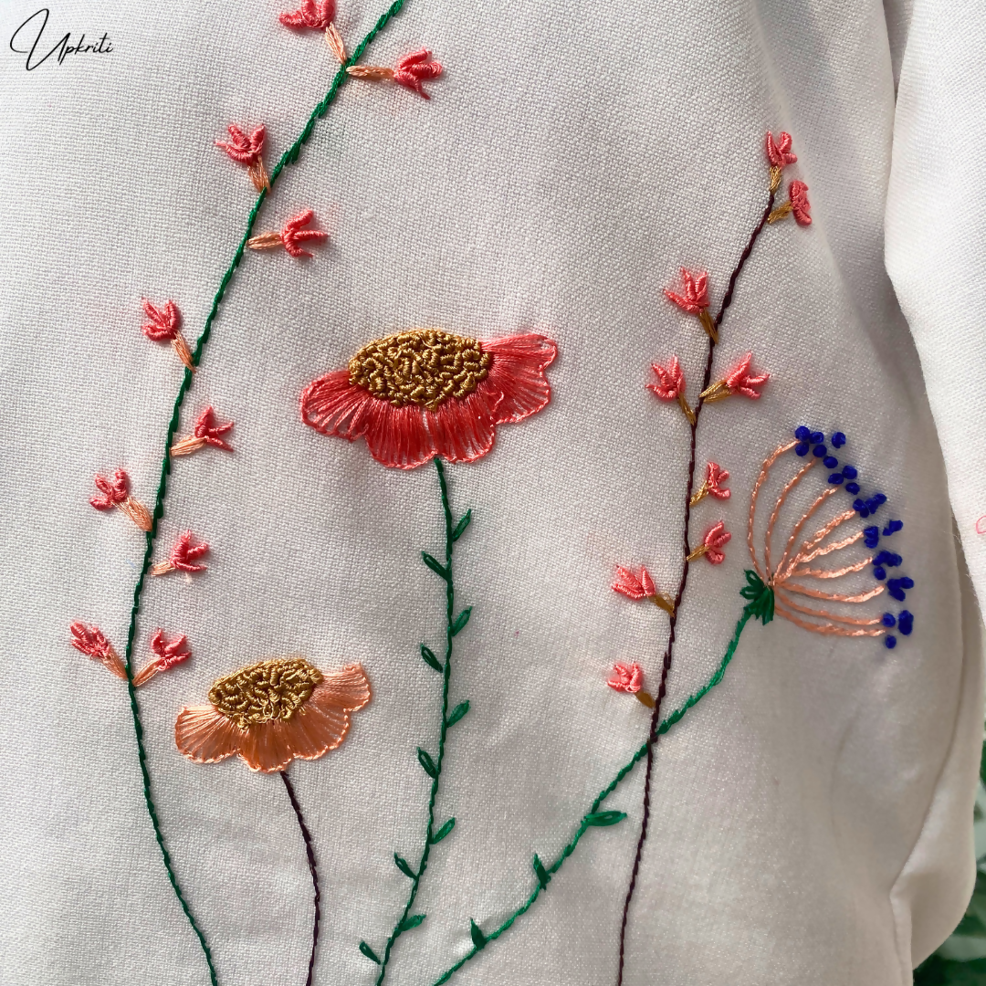 Unisex Floral Hand Embroidered Woolen Jacket