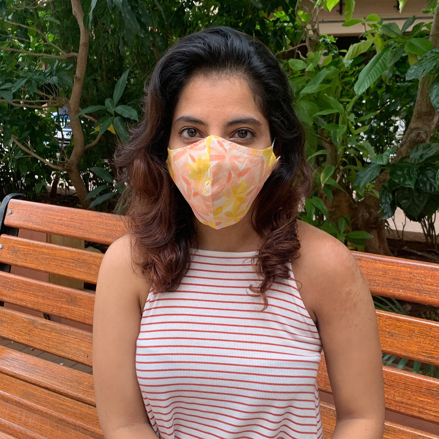 Apricot Blooms Upcycled Mask - REFASH