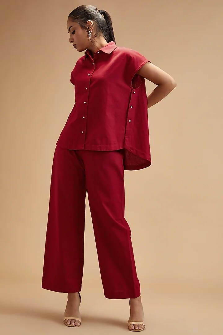 Scarlet Red Wide Leg Pants