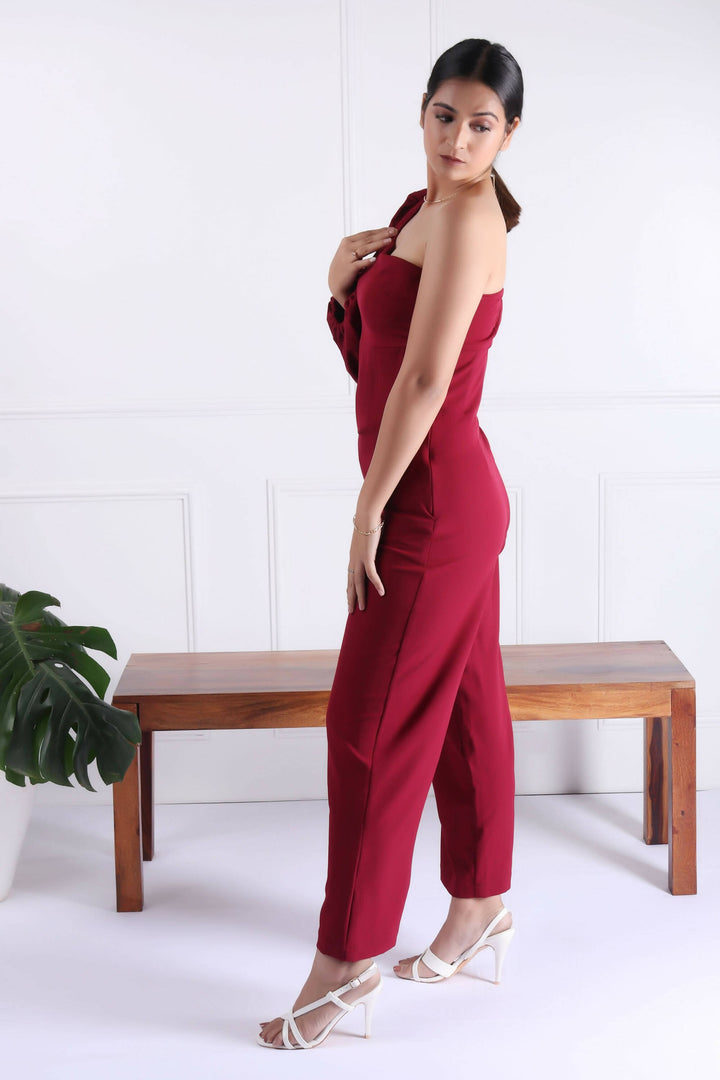 Cersie Wine Red Jumpsuit