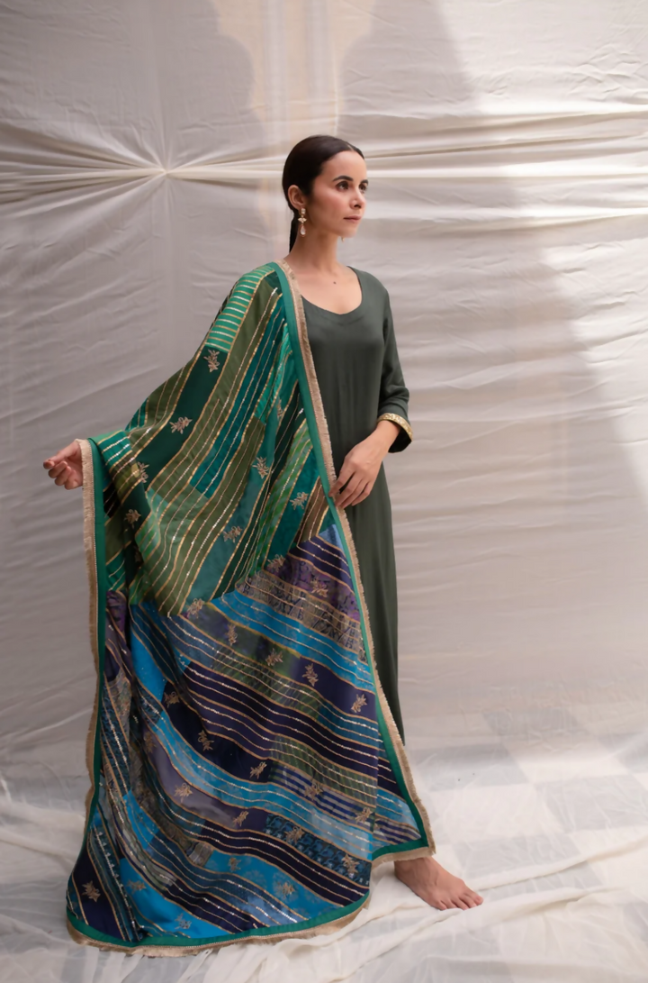 Blue-Green Dupatta