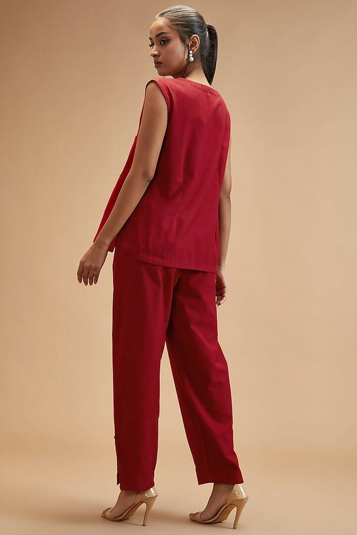 Scarlet Red Asymmetrical Shirt