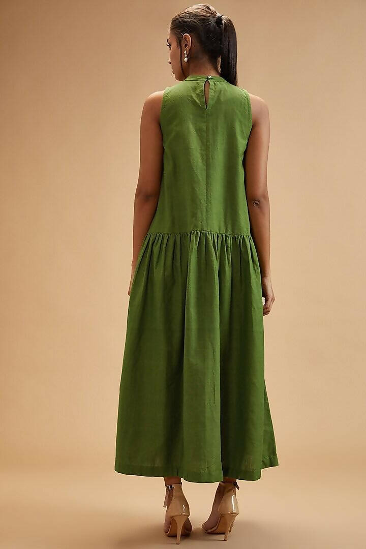 Basil Green Tier Dress