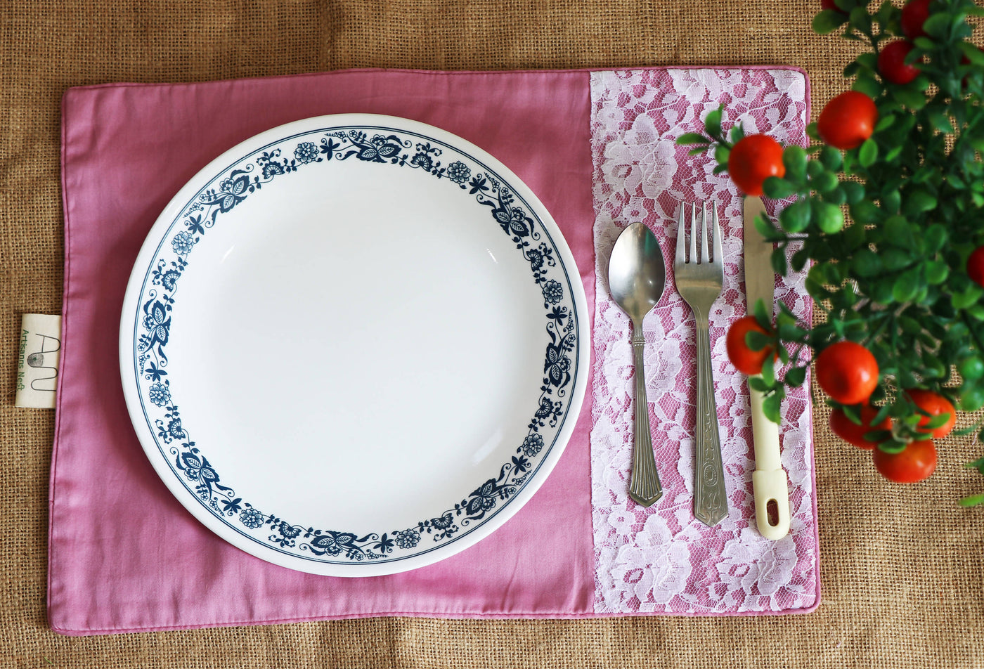 Pink Cotton Placemats (Set of 6)