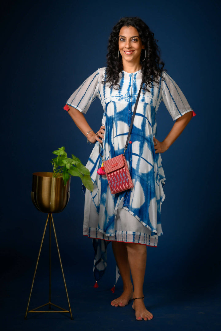 Asymmetric Shibori Dress