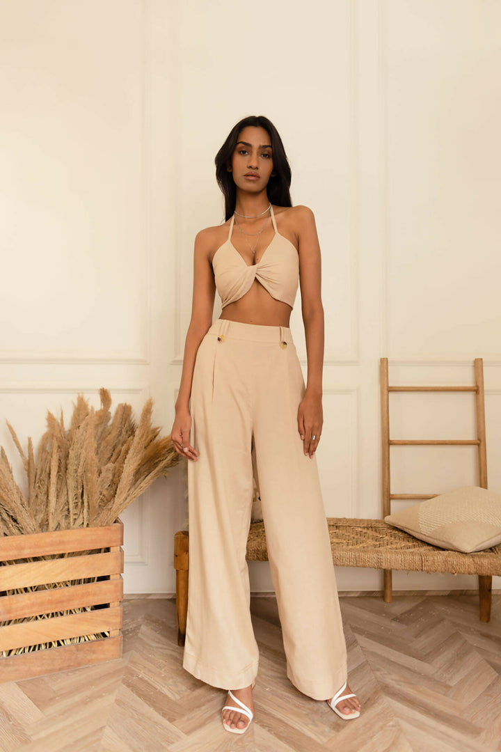 Beige Linen Pants