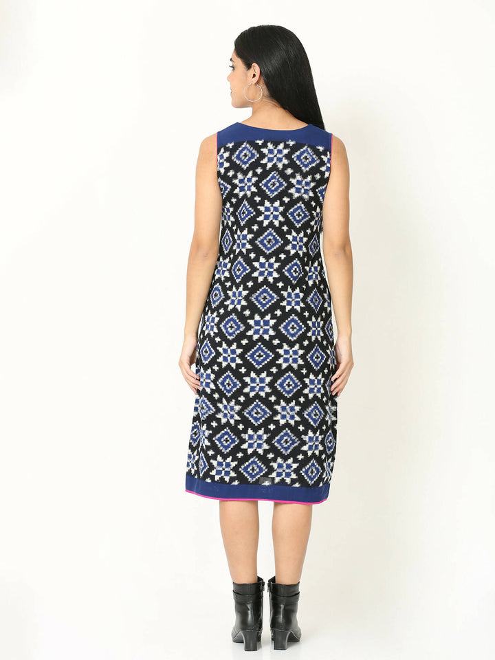 Blue Double ikat shift dress