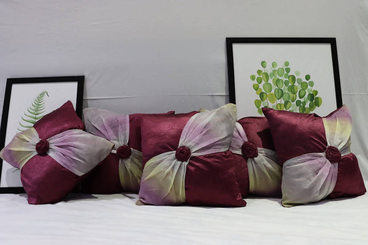 Pink Silk Cushion Cover Set