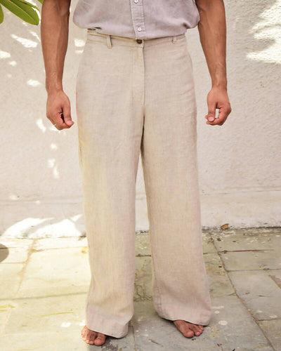 Unisex Raw Linen Trousers