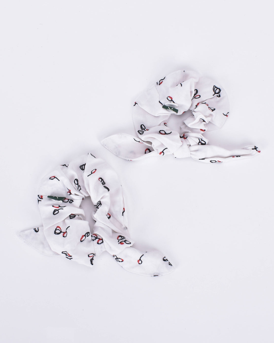 Rose Printed Bamboo Scrunchies (Set of 2)