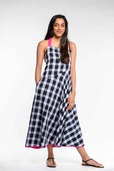 Checkered Black and White Dress