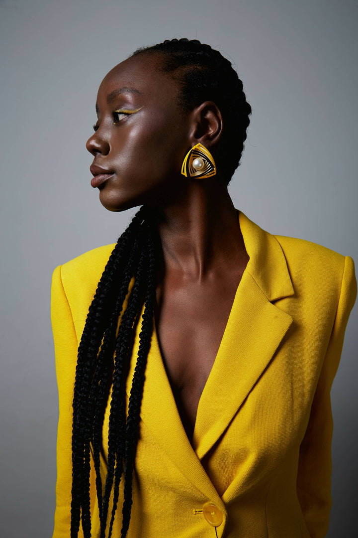 Illusion Yellow Earrings