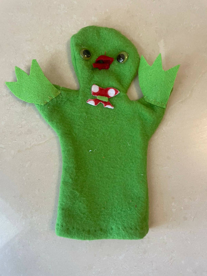 Mr. Green Upcycled Hand Puppet