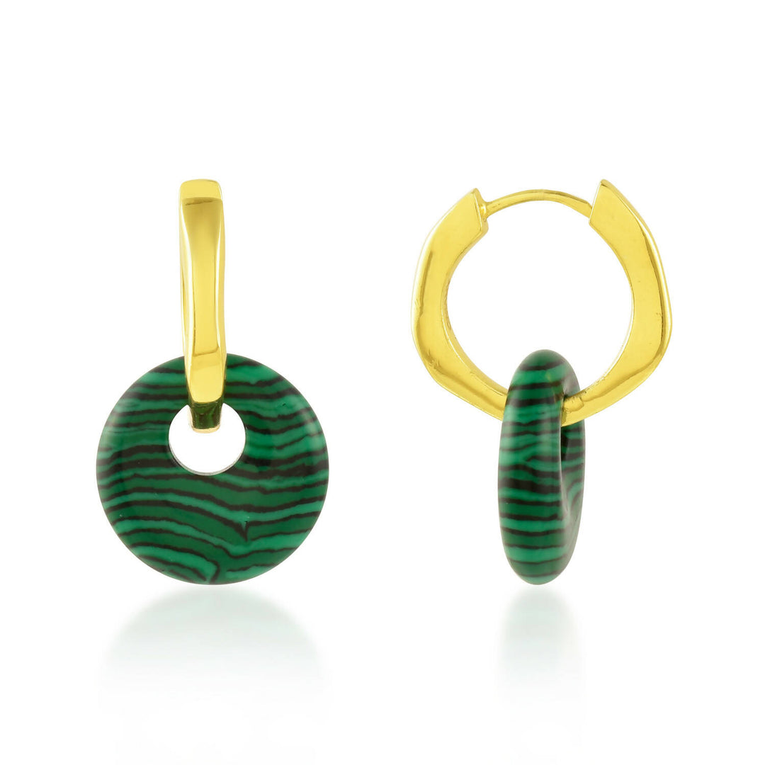 Malachite Disc Charm Molten Huggies