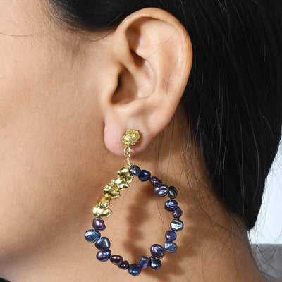 Black Pearl Melted Earring