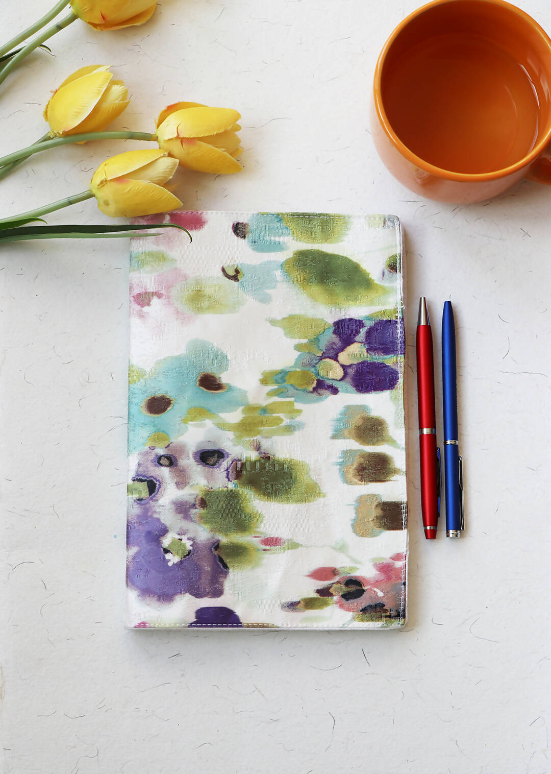 Green & Purple Splash Soft Cover Handmade Notebook