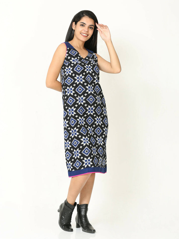 Blue Double ikat shift dress