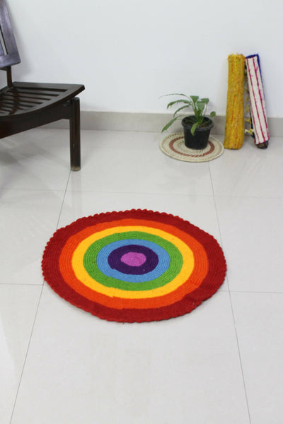 Rainbow Crochet Upcycled Mat