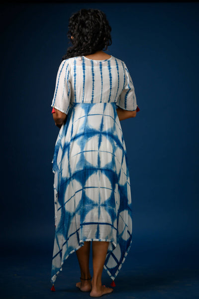 Asymmetric Shibori Dress