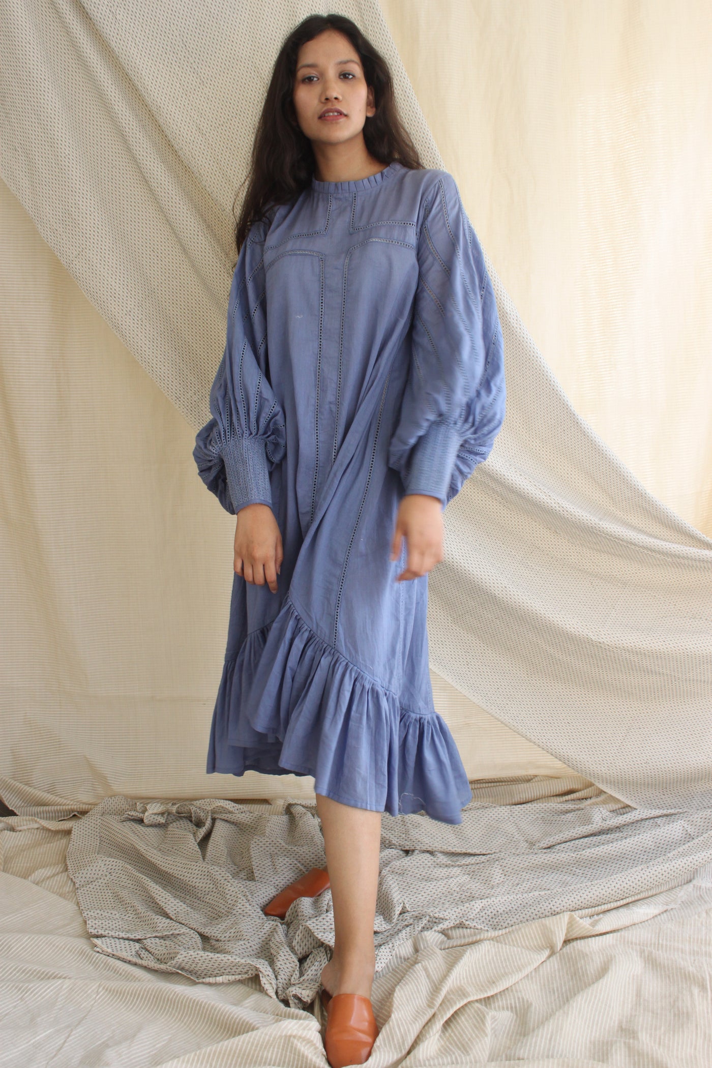 high low dress in Iris Blue colour