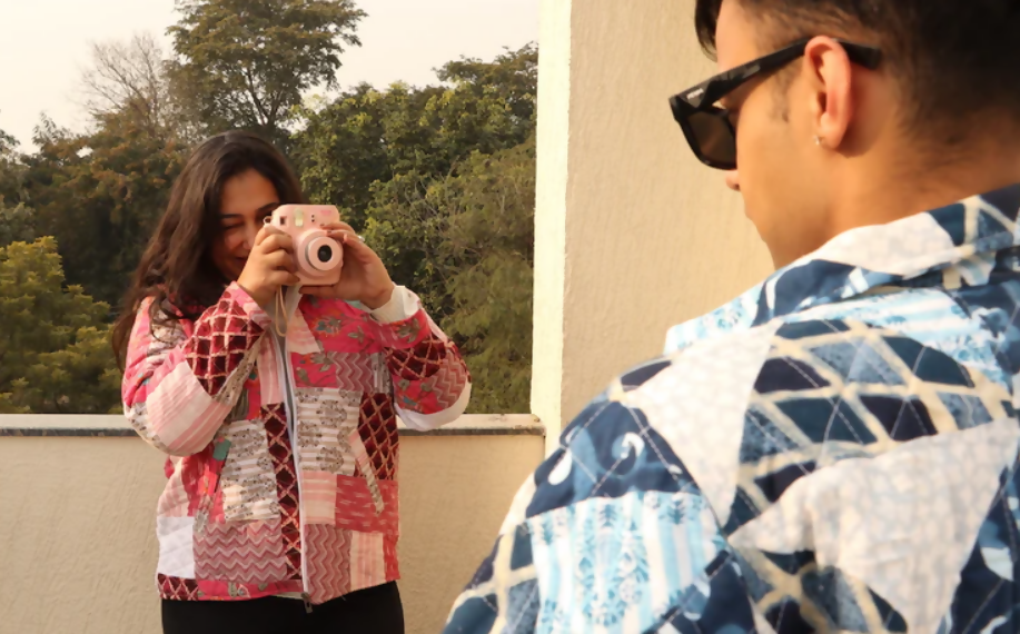 Unisex Pink Patchwork Quilted Jacket