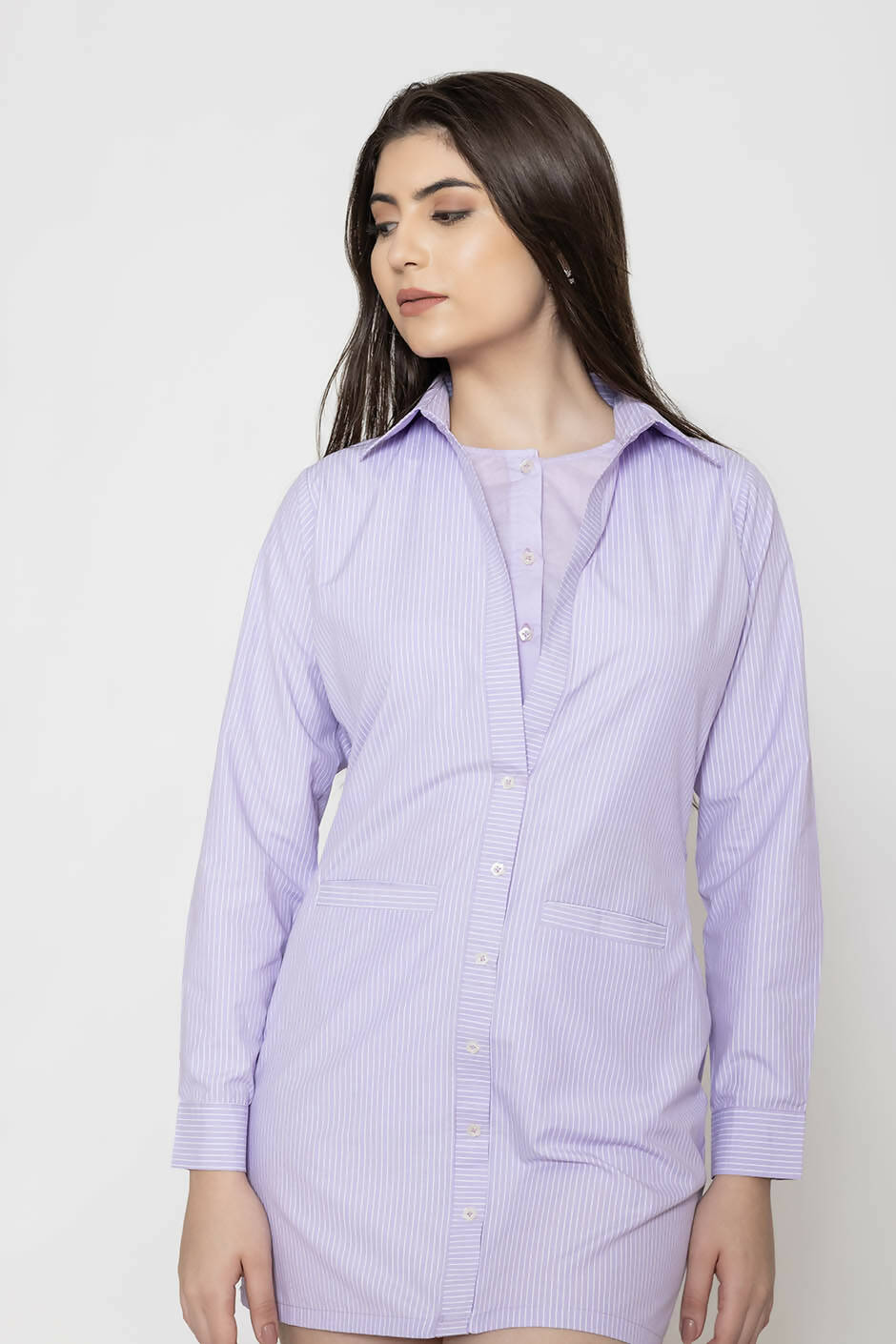 Double Placket Shirt Dress