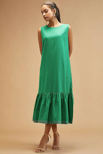 Clara Green Sleeveless Dress