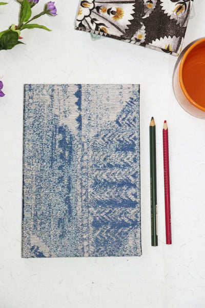 Blue With White Print Notebook