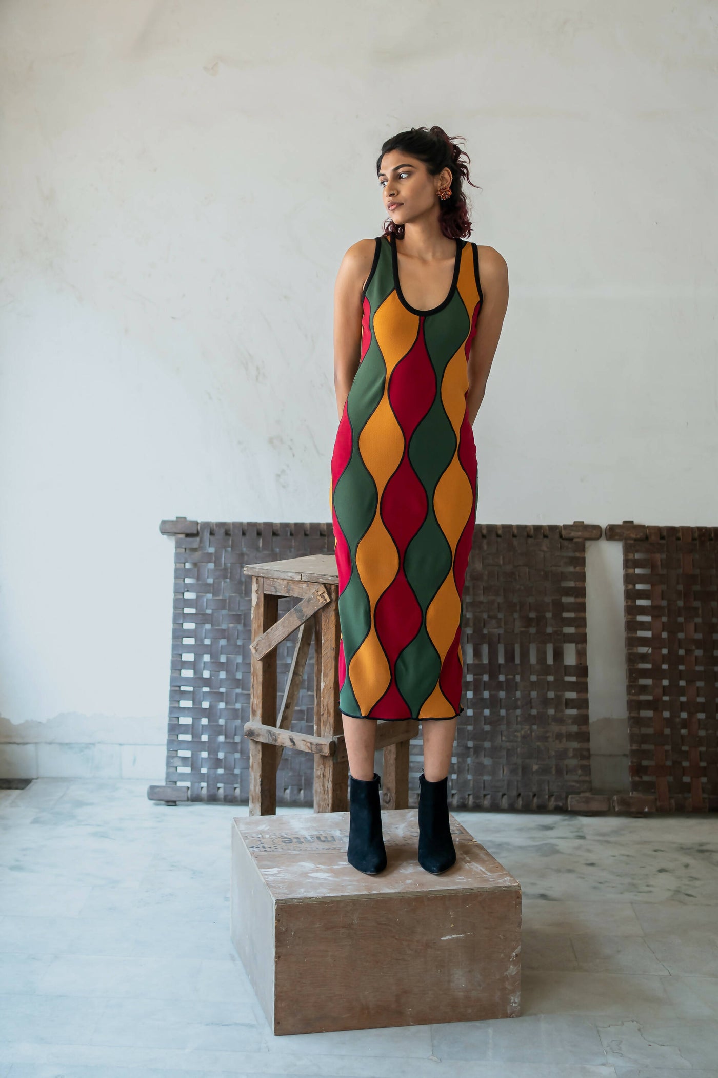 Multicoloured Midi Dress