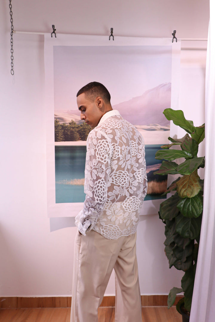 White Floral Shirt