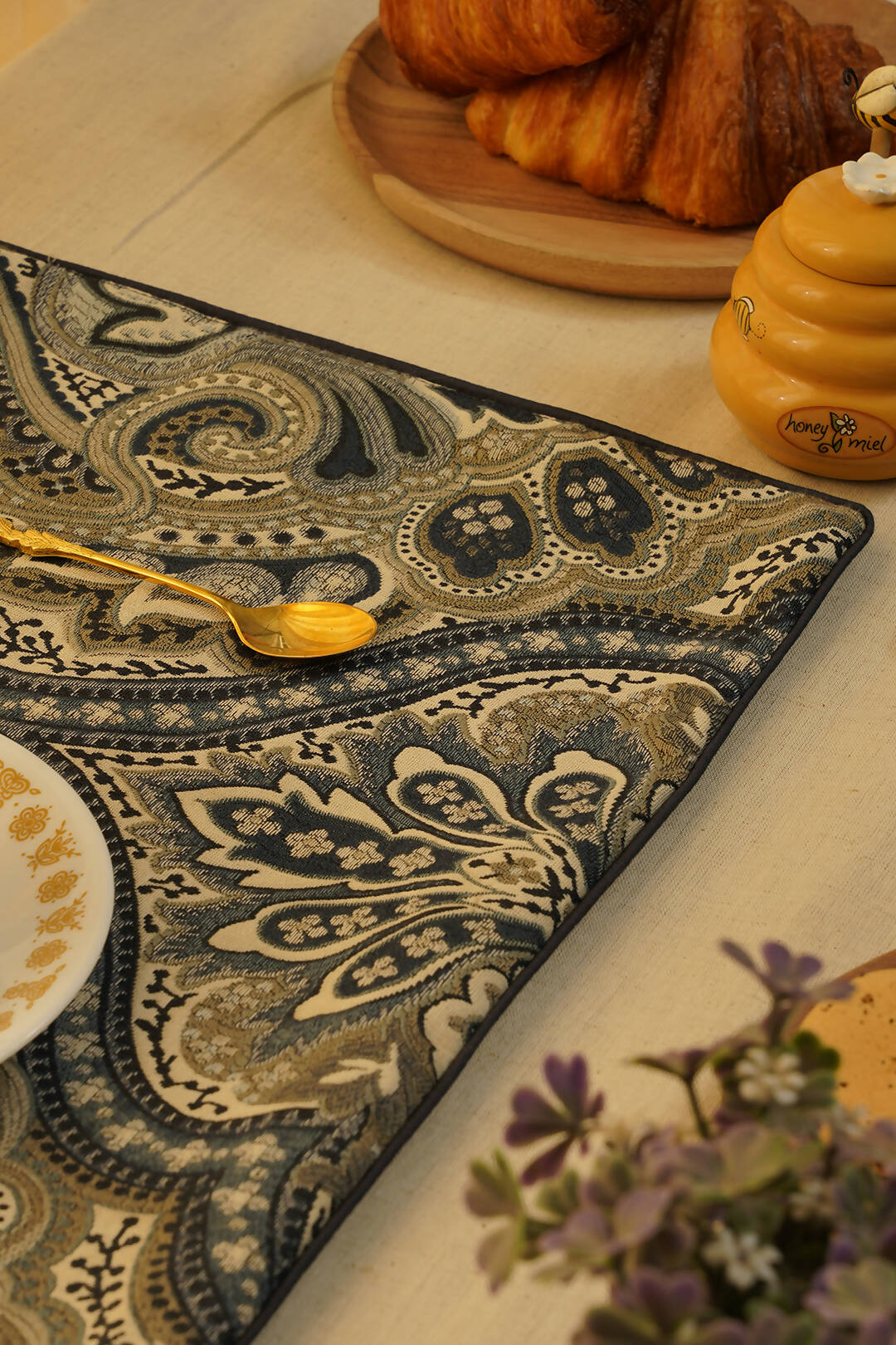 Blue Embroidery Placemats