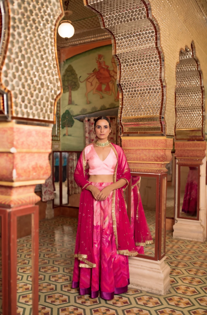 Pink Ombre Lehenga