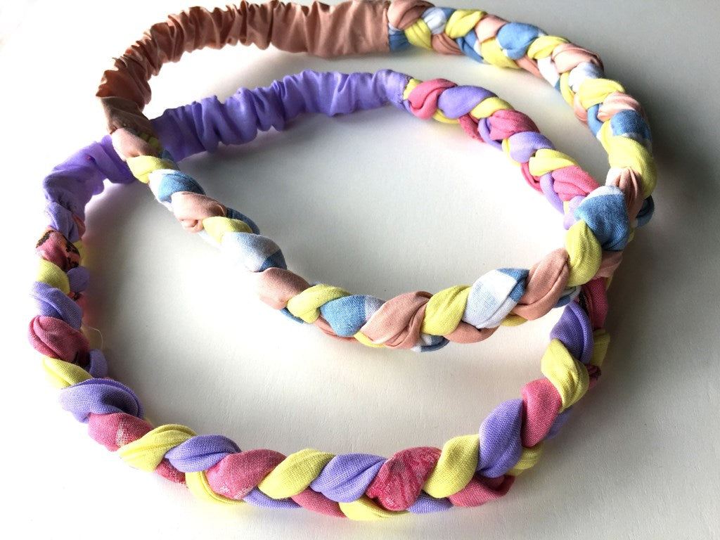 Braided Rainbow Hairbands - Set Of 2