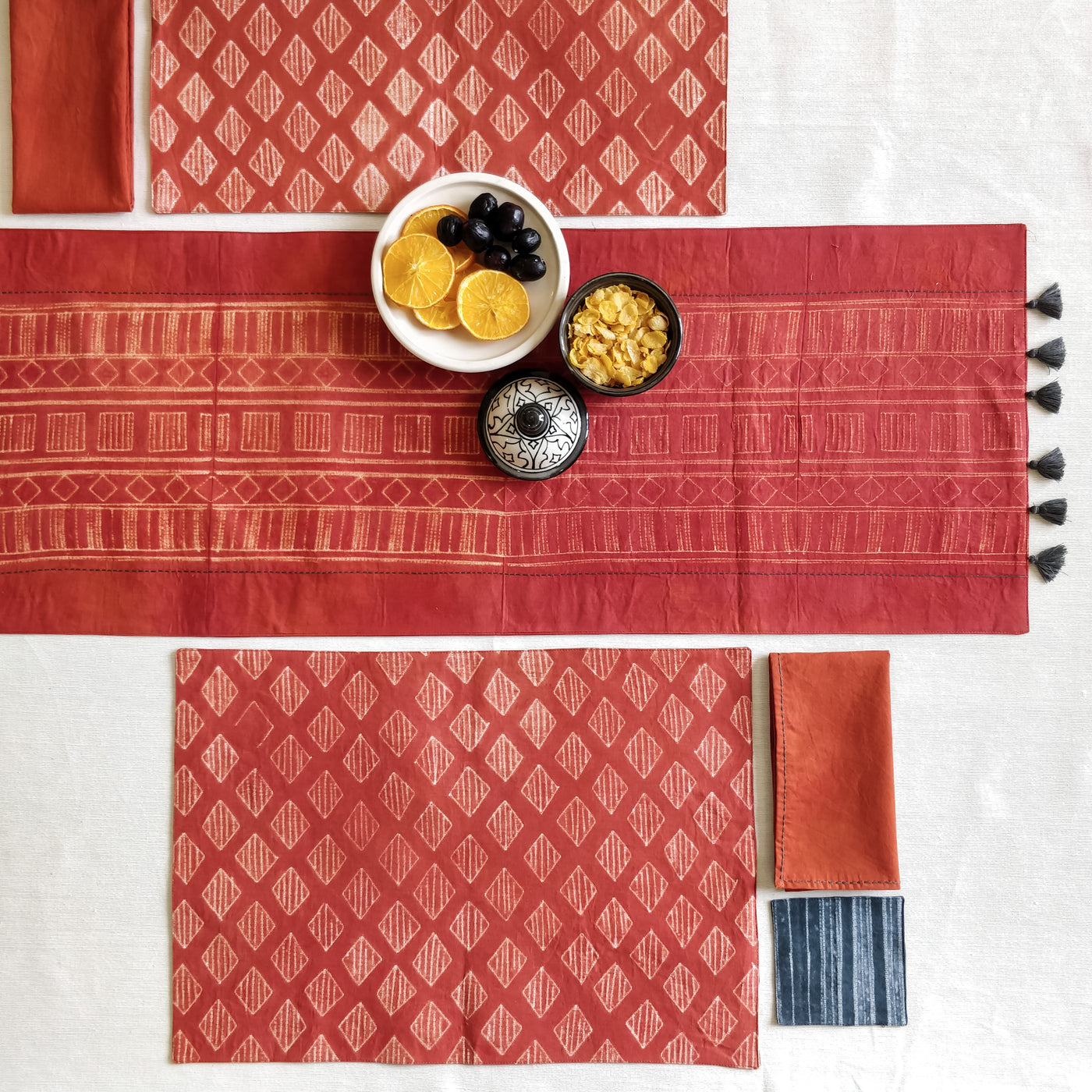 Table Linen Set - Rust Brown