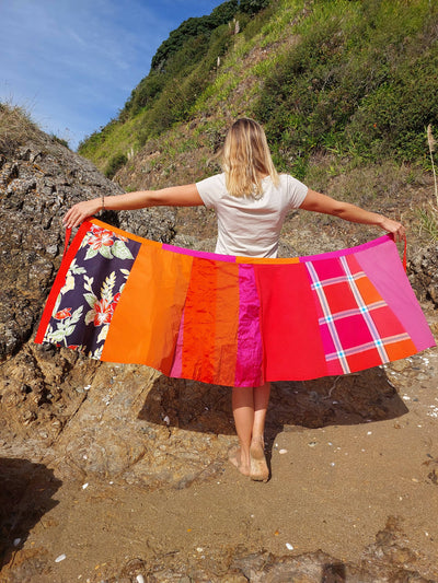 Mixed Print Wrap Around Skirt