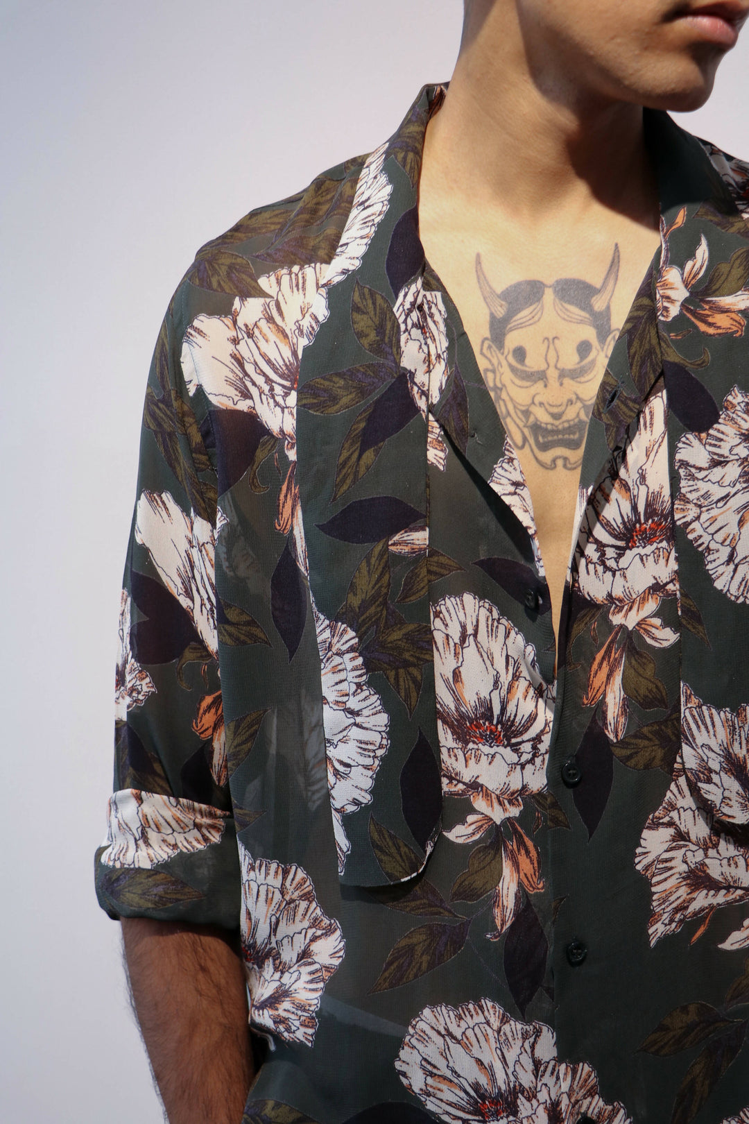 Bottle Green Floral Shirt