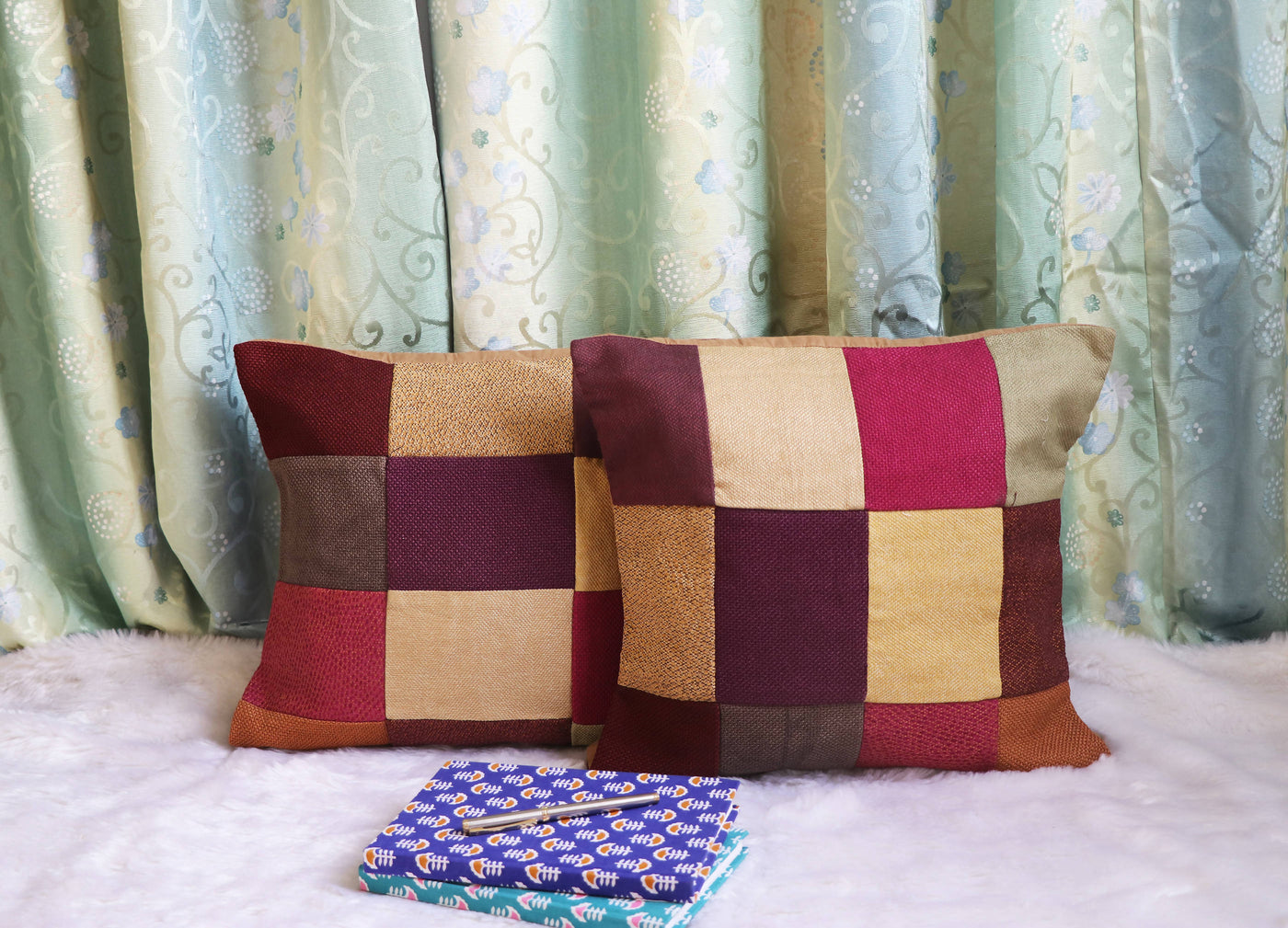 Patchwork Purple Cushion Cover