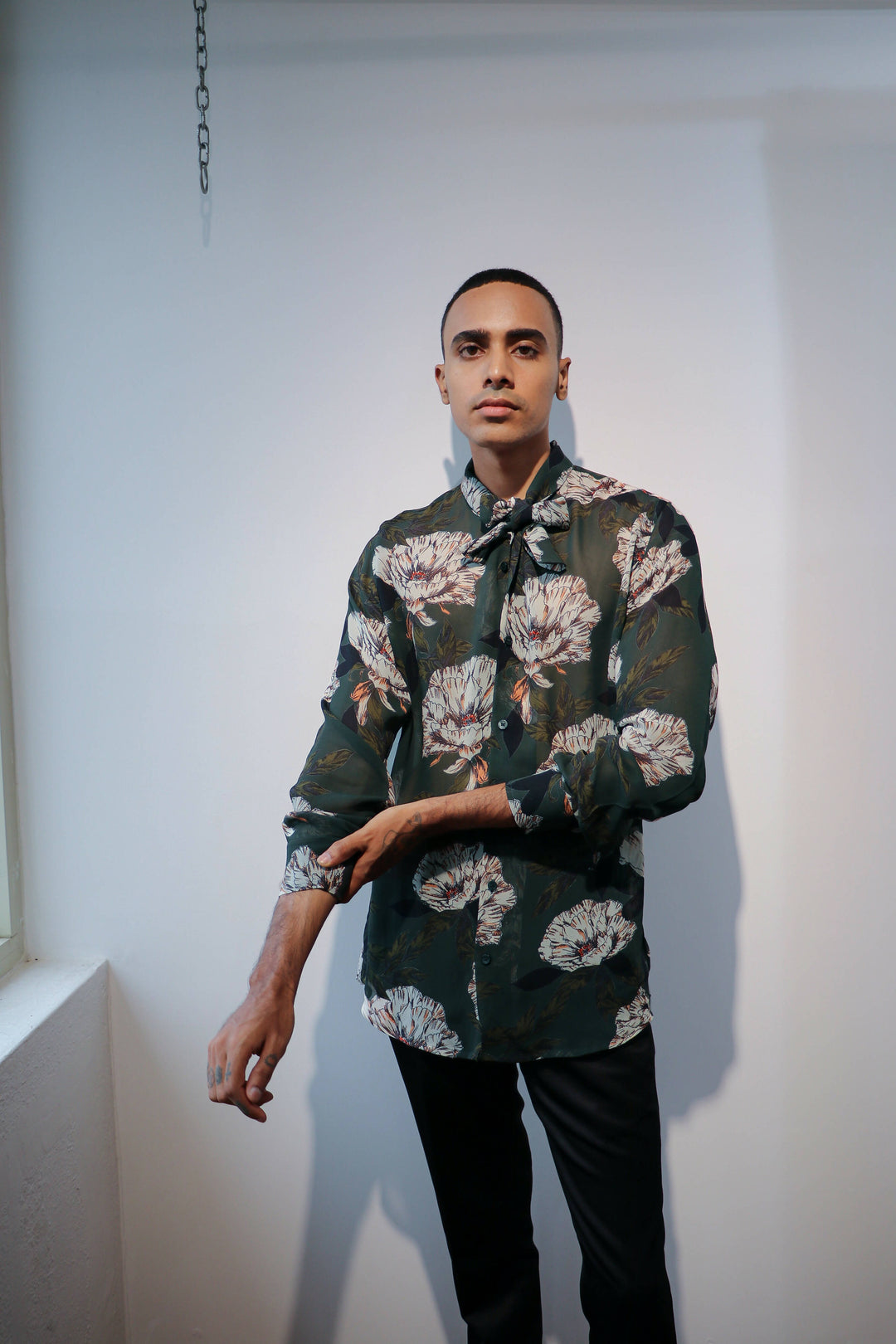 Bottle Green Floral Shirt