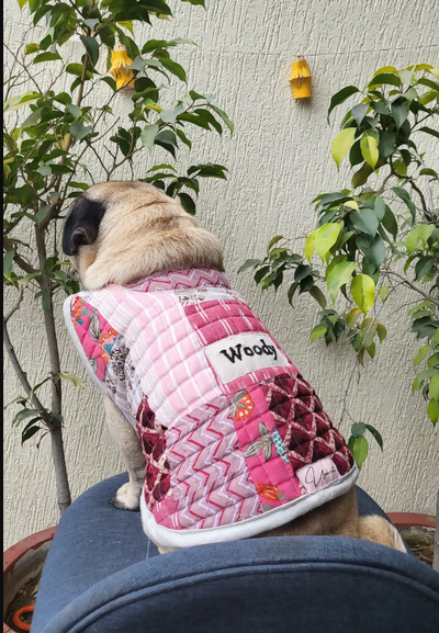 Customizable Pink Pet patchwork quilted jacket
