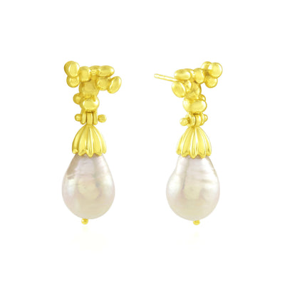 Pellet Pearl Drop Earrings