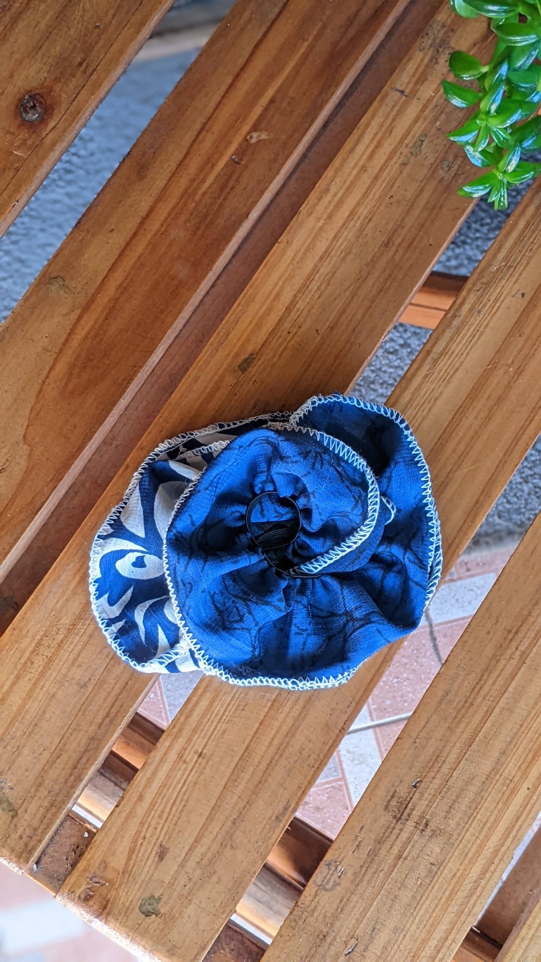 Blue Frilly Scrunchie