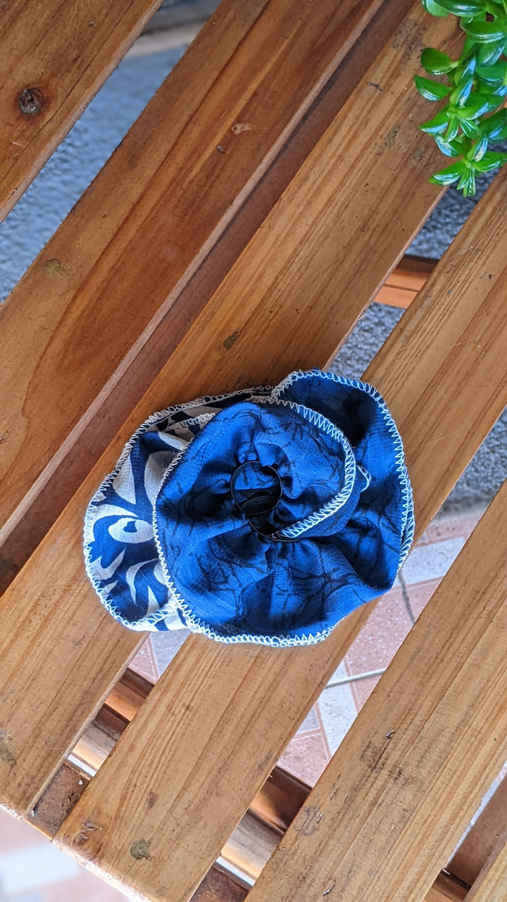 Blue Frilly Scrunchie