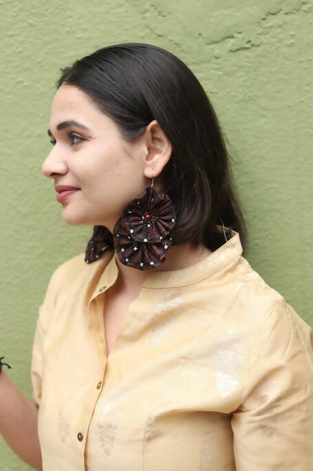 RAINDROP TEXTILE EARRING