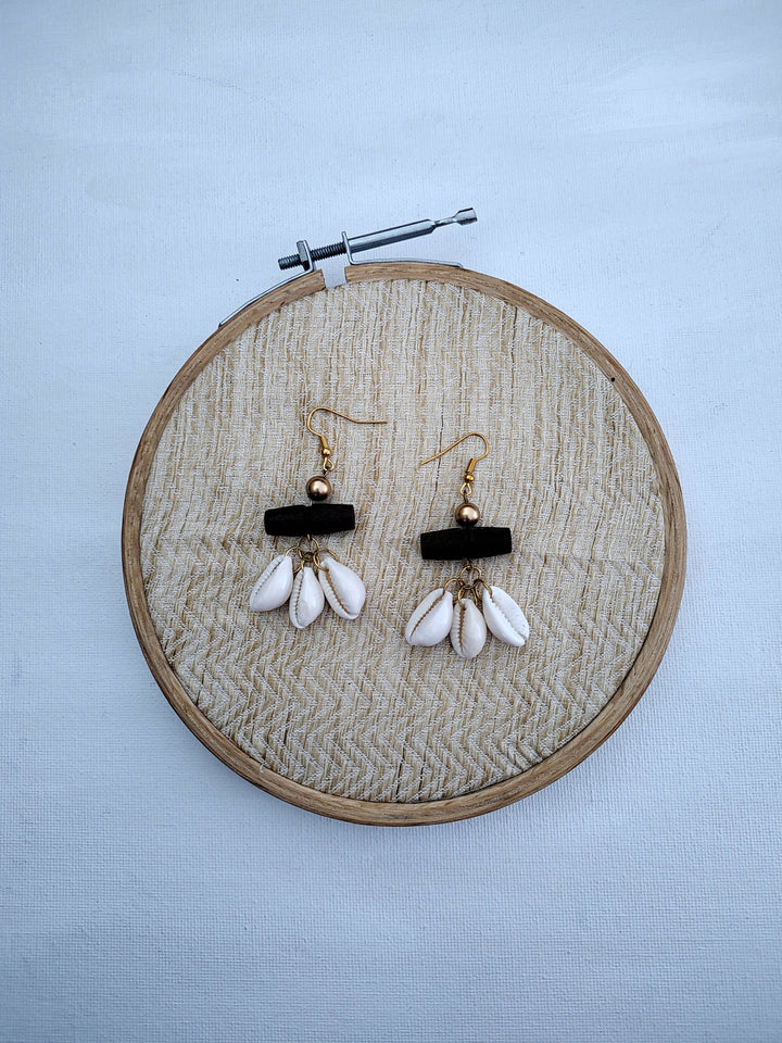 Cowrie Shell Drop Earrings