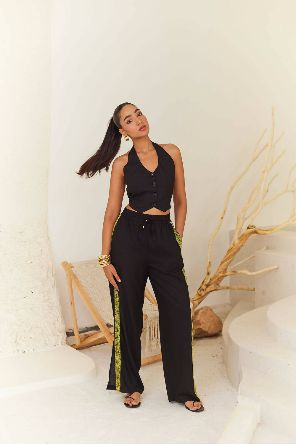 Black Linen Pants 