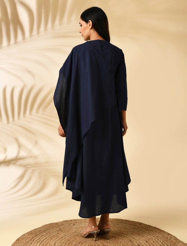 Indigo Cape Dress