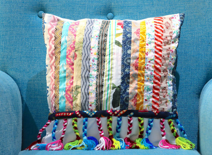 Printed Stripes Cushion Cover