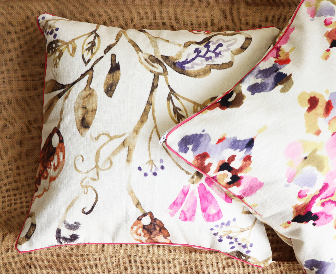 Flora Pink Cushion Covers (Set Of 2)