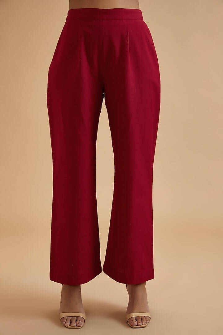 Scarlet Red Wide Leg Pants