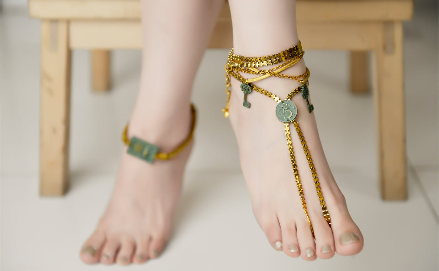 Turquoise Coin Anklet